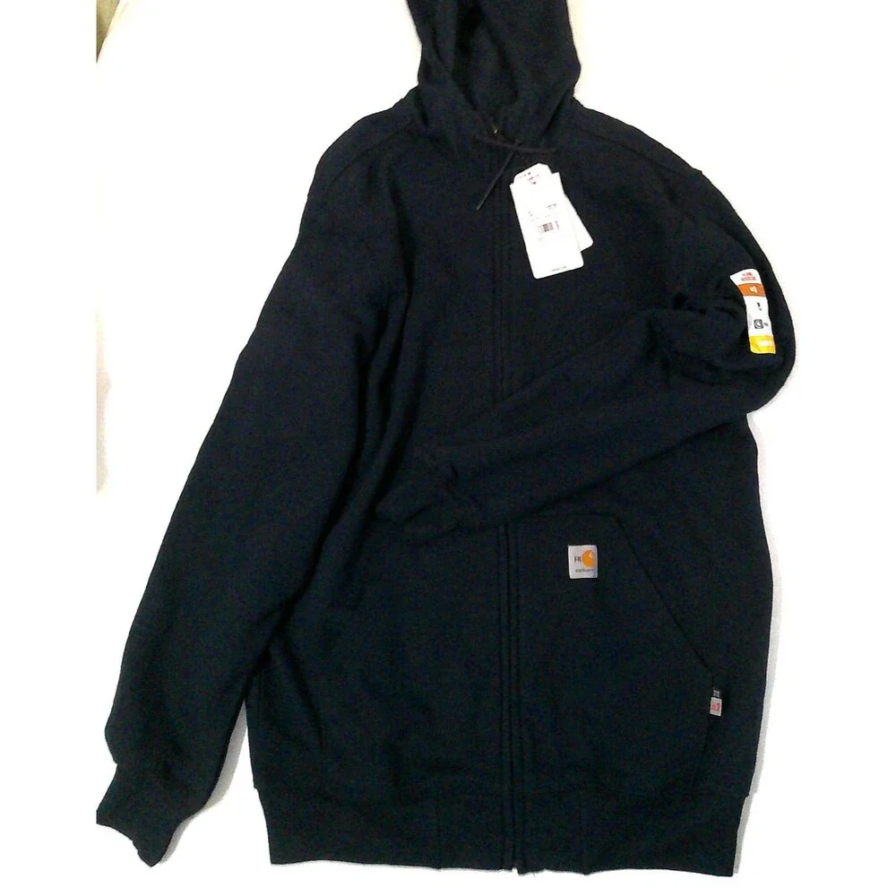 New NWT $174 M Tall MT Carhartt Full Zip Hoodie Flame Resistant Force Navy Blue